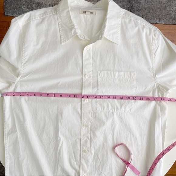Madewell Men’s Poplin Easy Long-Sleeve Button Down Shirt Size Large White New - Picture 4 of 8